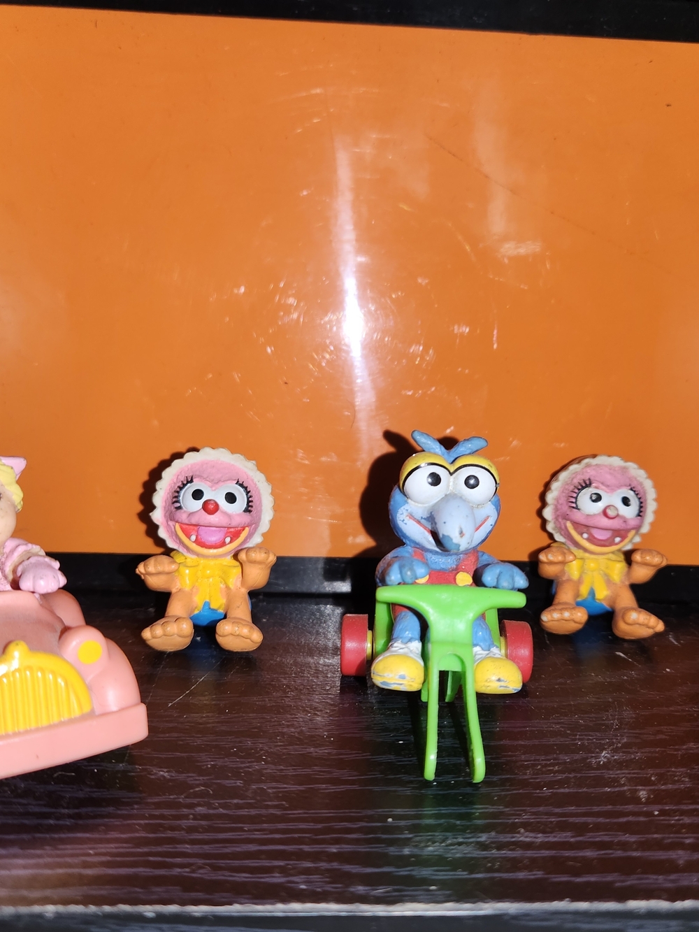 Muppet Babies  Gonzo Blue Figure Riding Green Tricycle with Red Wheels